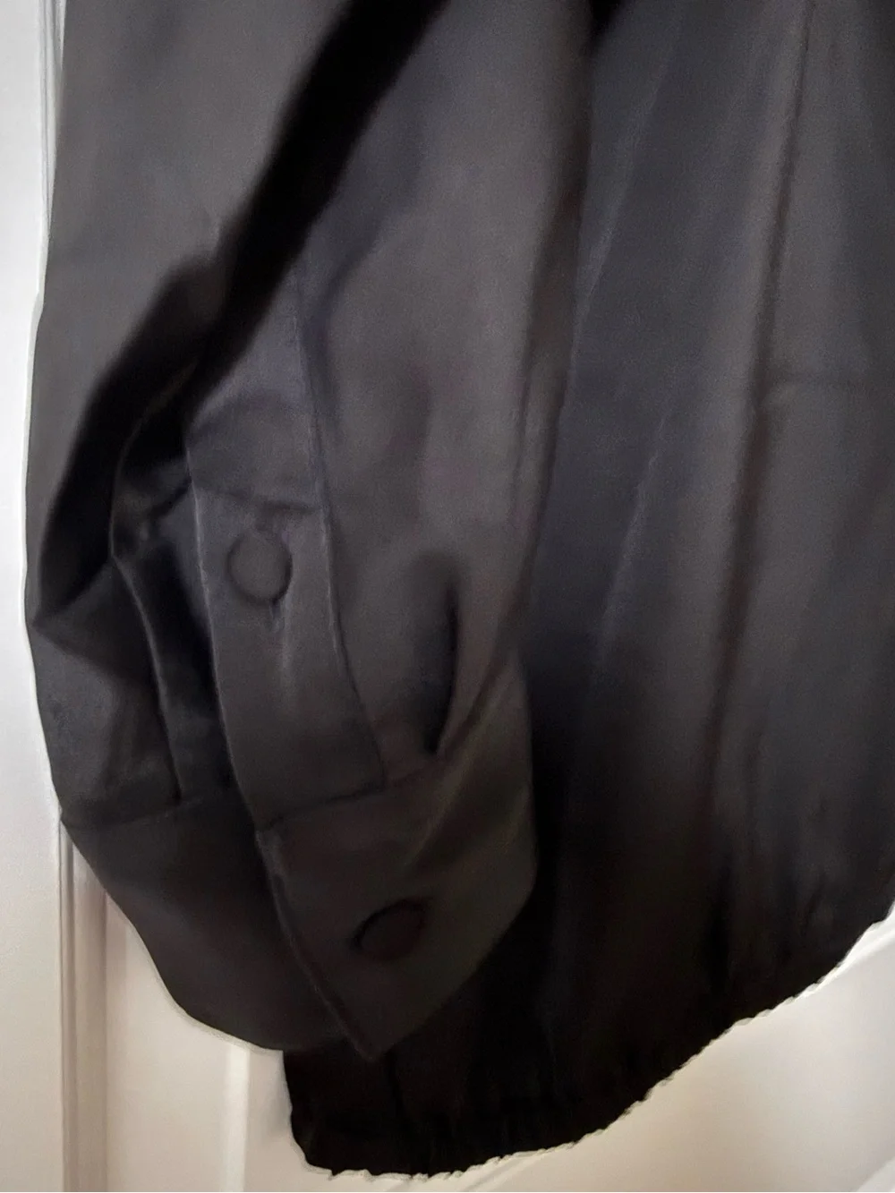 Banana Republic quiet luxury style Black Long-Sleeve Button Down Casual Shirt